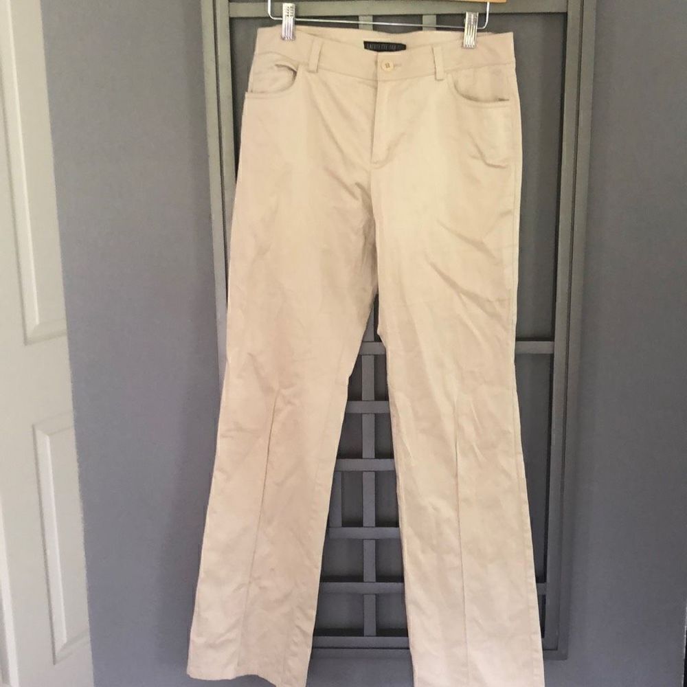Lafayette 148 NY classy Beige boot cut trouser pants, size 4